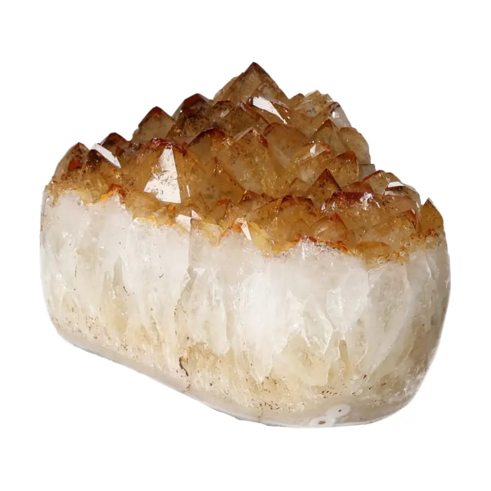 Premium Citrine Druze crystal from Sylvia Crystals, known for inspiring and attracting wealth with vibrant energy and inner abundance.
