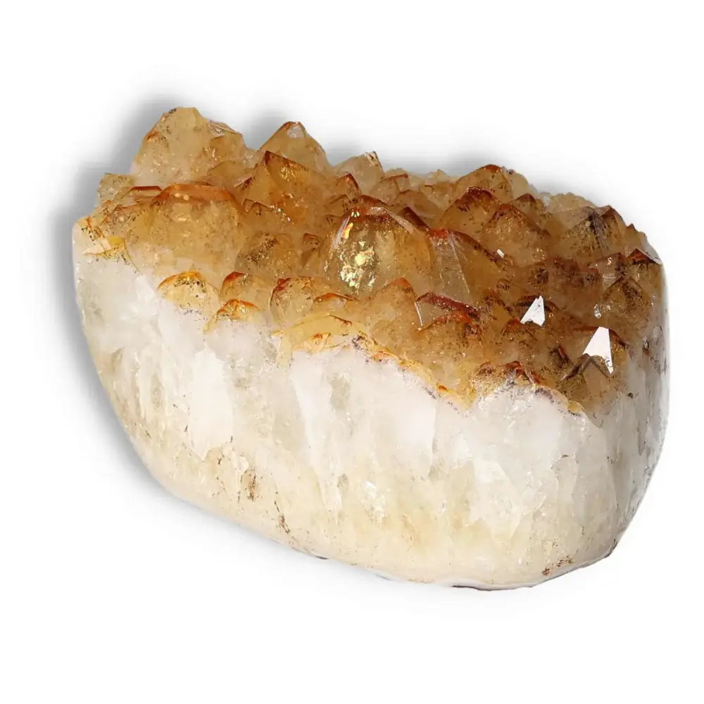 Exquisite Citrine Druze crystal from Sylvia Crystals, renowned for attracting wealth and instilling a sense of inner abundance.