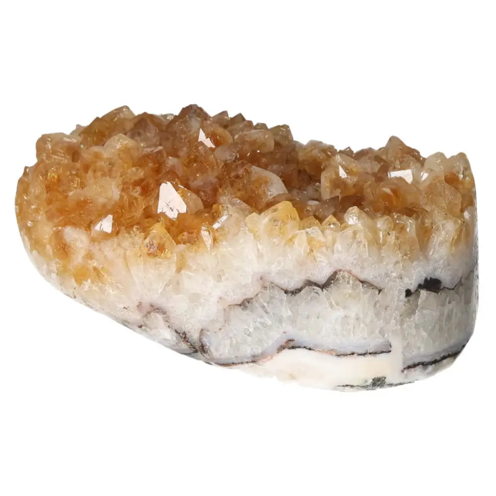 Citrine Druze crystal, a premium Sylvia Crystals offering, known as the stone of inspiration and energy, ideal for new ventures.