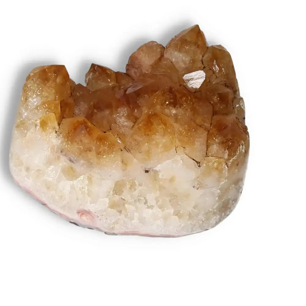 Citrine Druze crystal from Sylvia Crystals, known for its premium quality, inspiring beauty, and transformative properties.