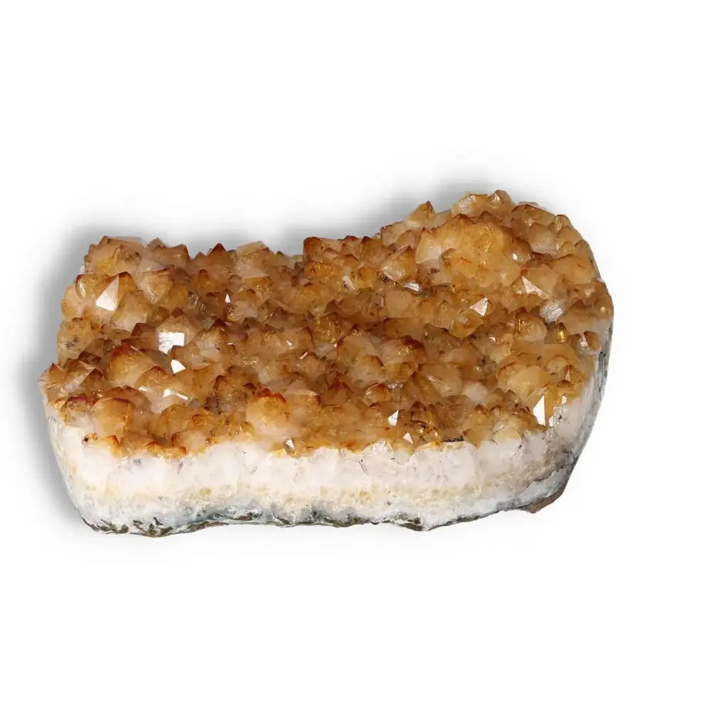 Citrine Druze crystal from Sylvia Crystals, showcasing vibrant golden hues and inspiring elegance, perfect for positive energy and creativity.