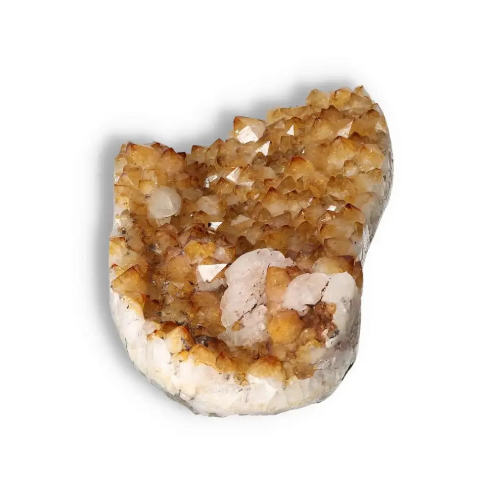 Citrine Druze with Calcite gemstone, radiant and premium quality from Sylvia Crystals, showcasing conscious luxury and metaphysical beauty.