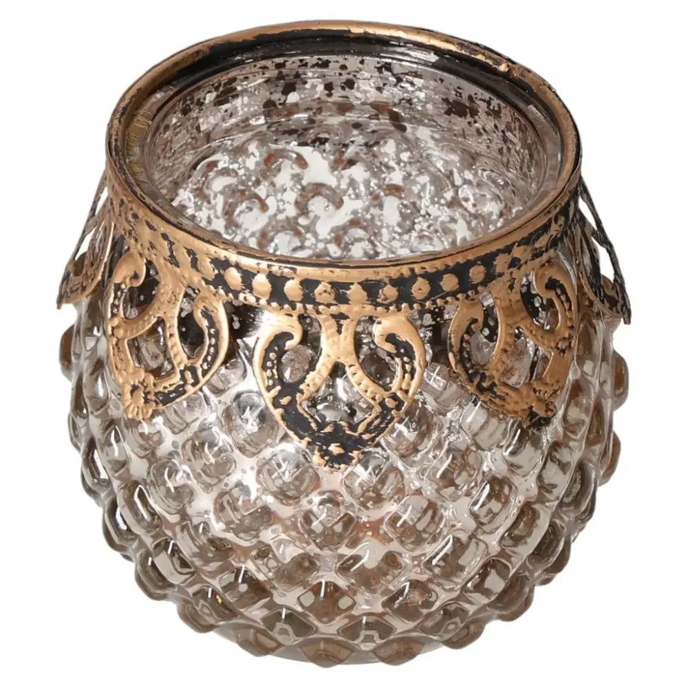 Elegant Sylvia Crystals decorative lantern with intricate golden detailing, perfect for creating an inspiring, mindful ambiance.