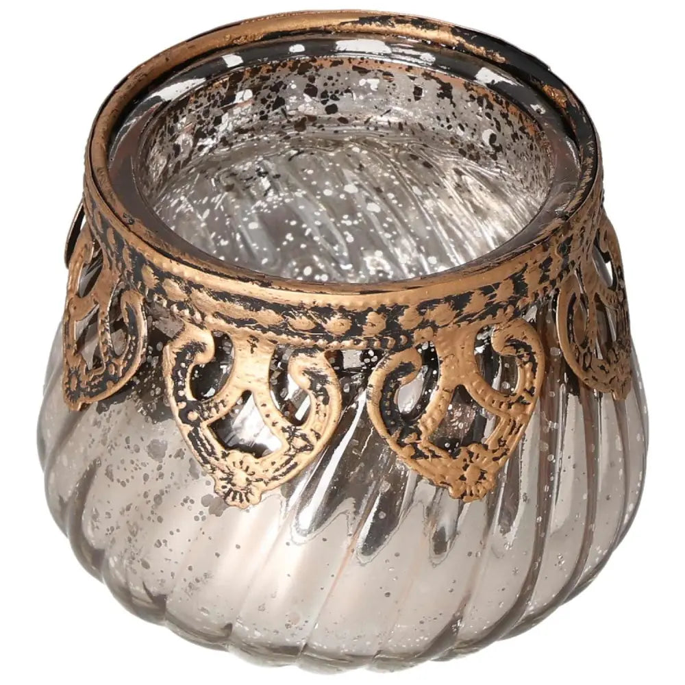 Elegant decorative lantern with intricate metallic detailing, ideal for adding a touch of luxury and tranquility to any living space.