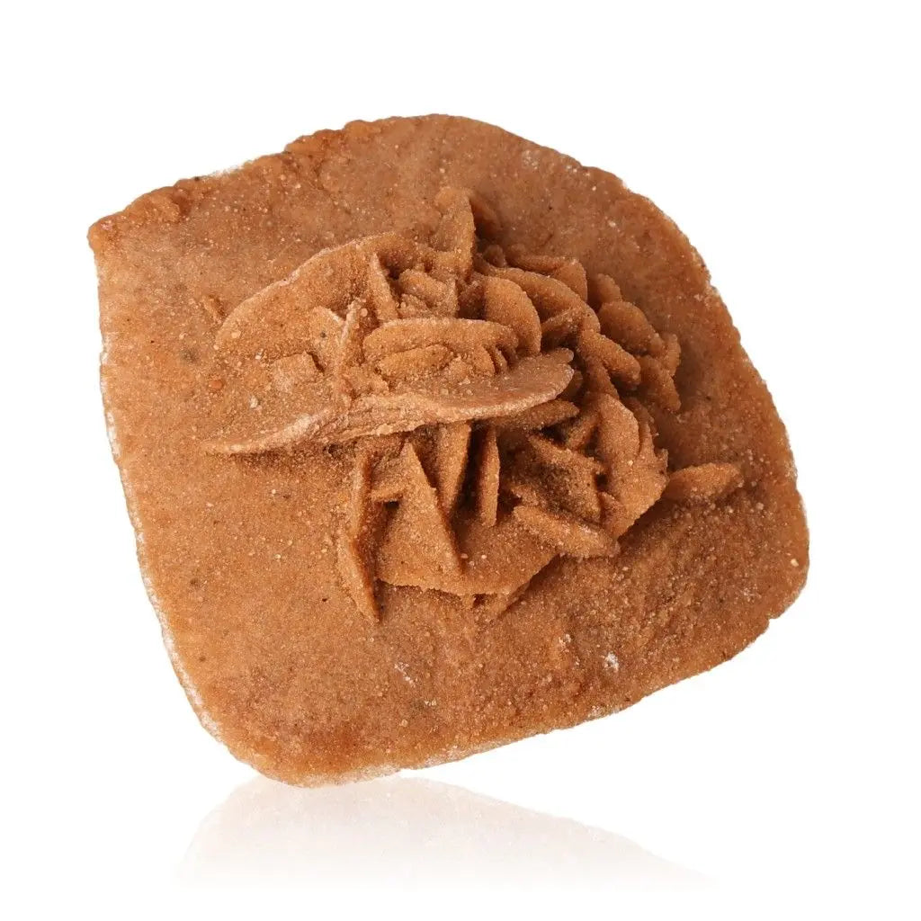 Desert Rose crystal from Morocco by Sylvia Crystals, showcasing natural gypsum and barite formation, ethically sourced beauty.