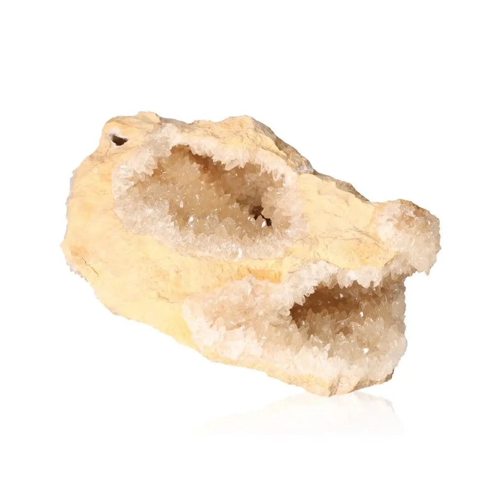 Dogtooth Calcite Cluster - Natural stalactite formation showcasing intricate growth patterns and layered textures.