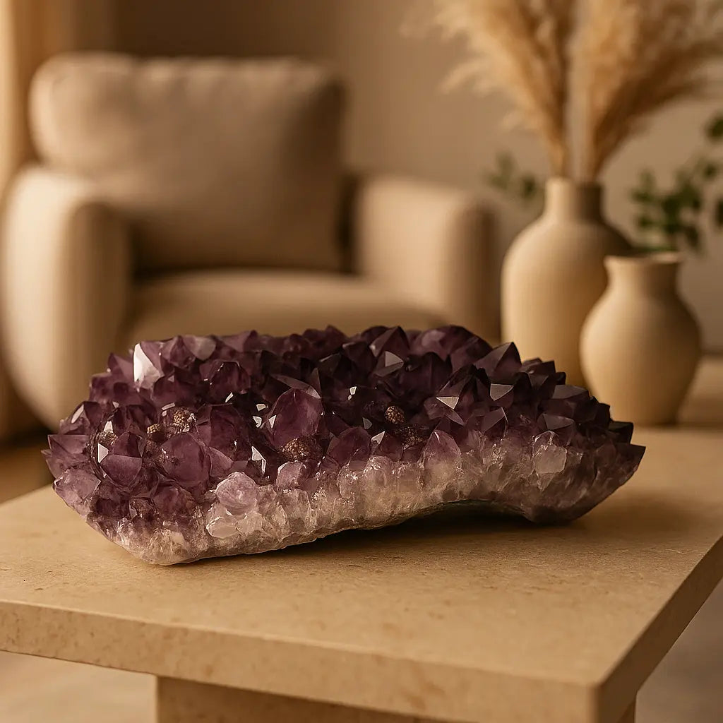 Extra Large Polished Amethyst Druze Cluster Sylvia Crystals Sp. z o.o.