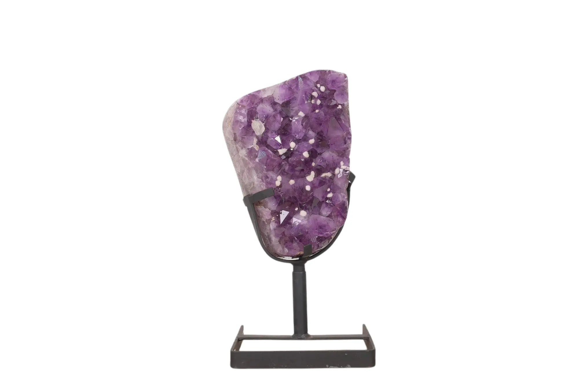 Large Polished Amethyst Druze on Metal Stand Sylvia Crystals Sp. z o.o.