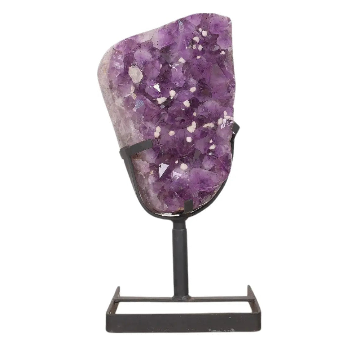 Large Polished Amethyst Druze on Metal Stand Sylvia Crystals Sp. z o.o.
