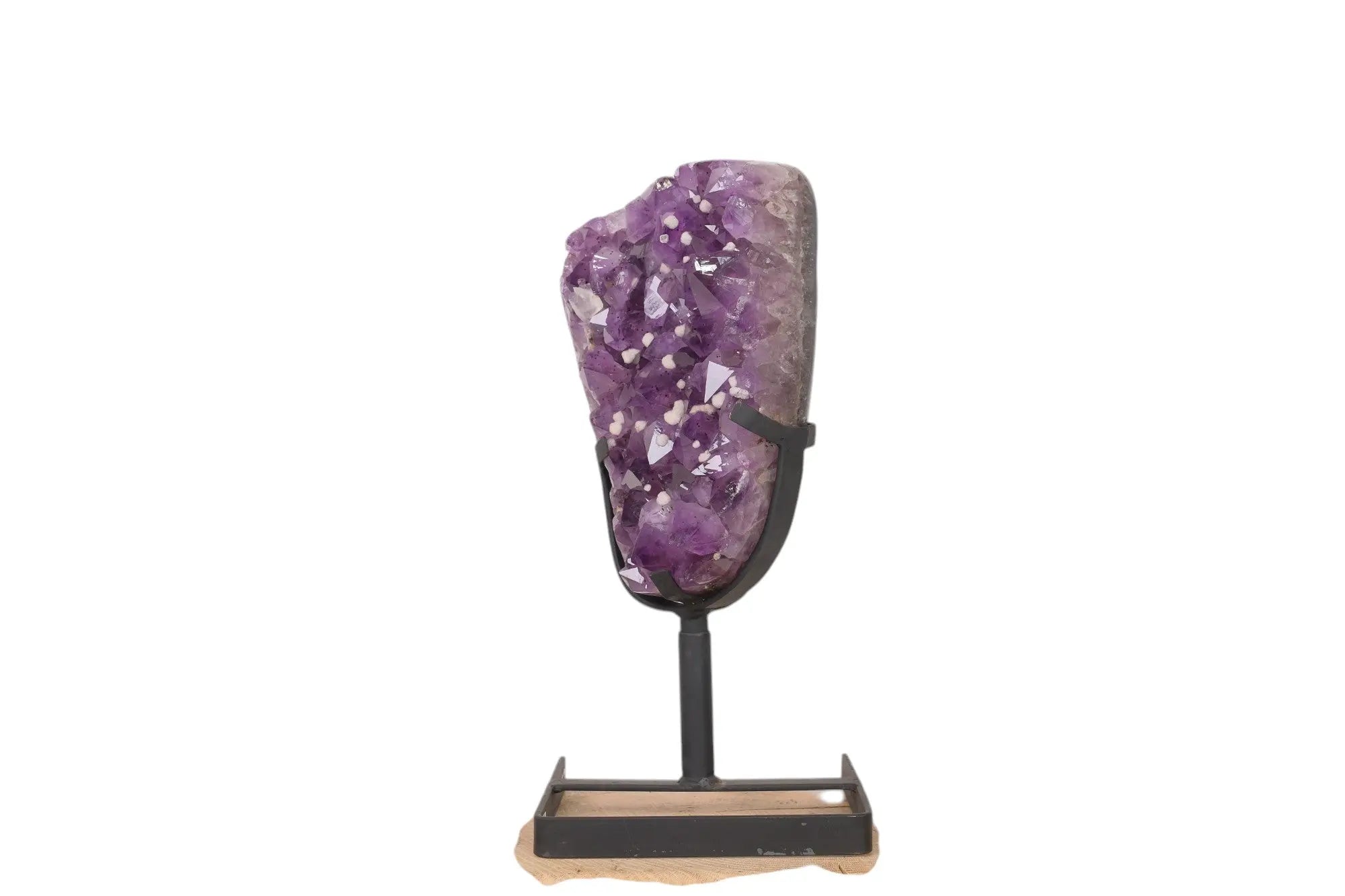 Large Polished Amethyst Druze on Metal Stand Sylvia Crystals Sp. z o.o.