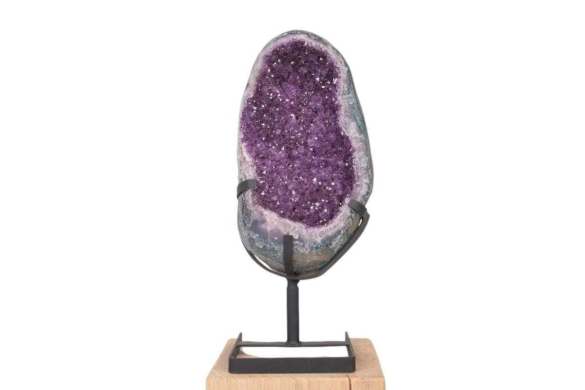 Amethyst Geode on Metal Stand Sylvia Crystals Sp. z o.o.