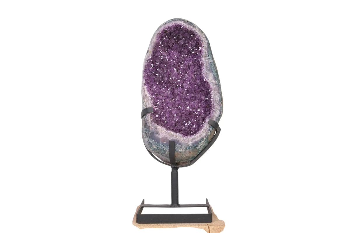 Amethyst Geode on Metal Stand Sylvia Crystals Sp. z o.o.