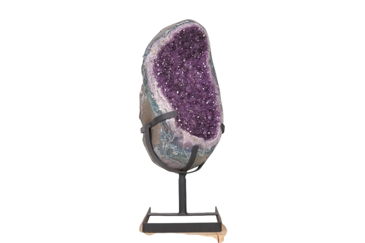 Amethyst Geode on Metal Stand Sylvia Crystals Sp. z o.o.