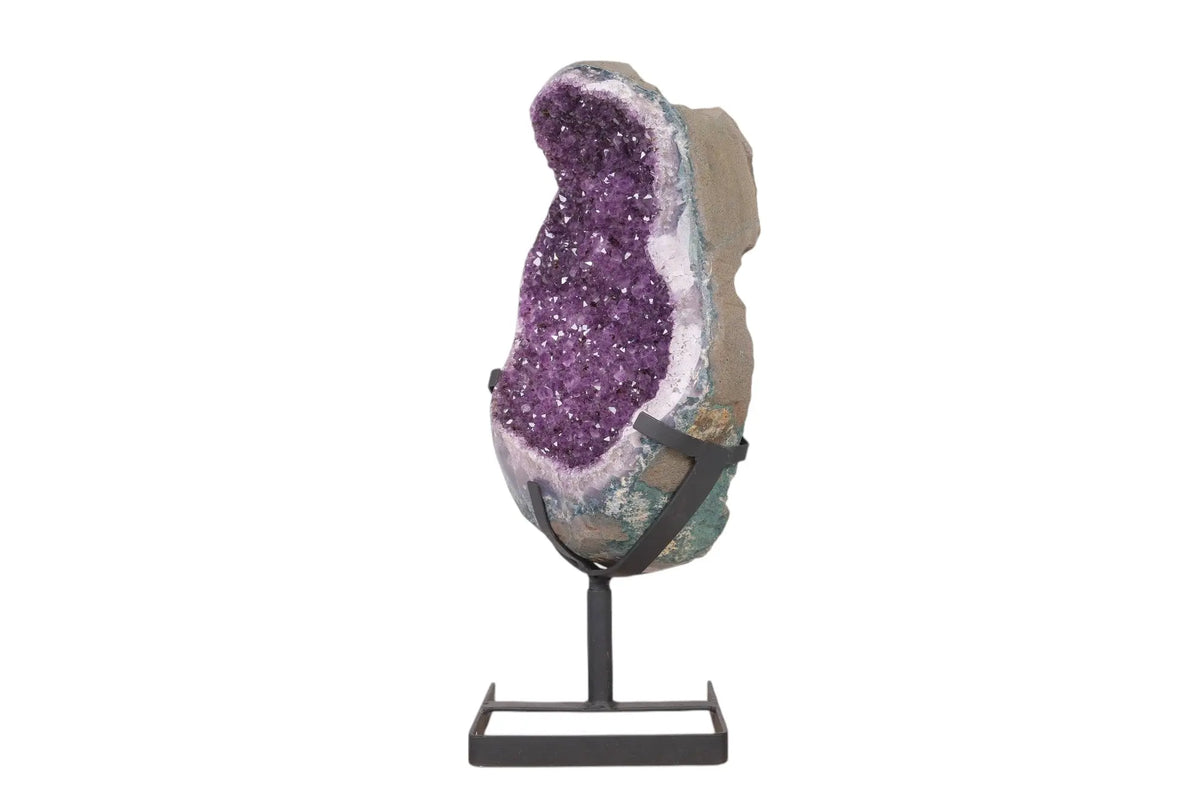Amethyst Geode on Metal Stand Sylvia Crystals Sp. z o.o.