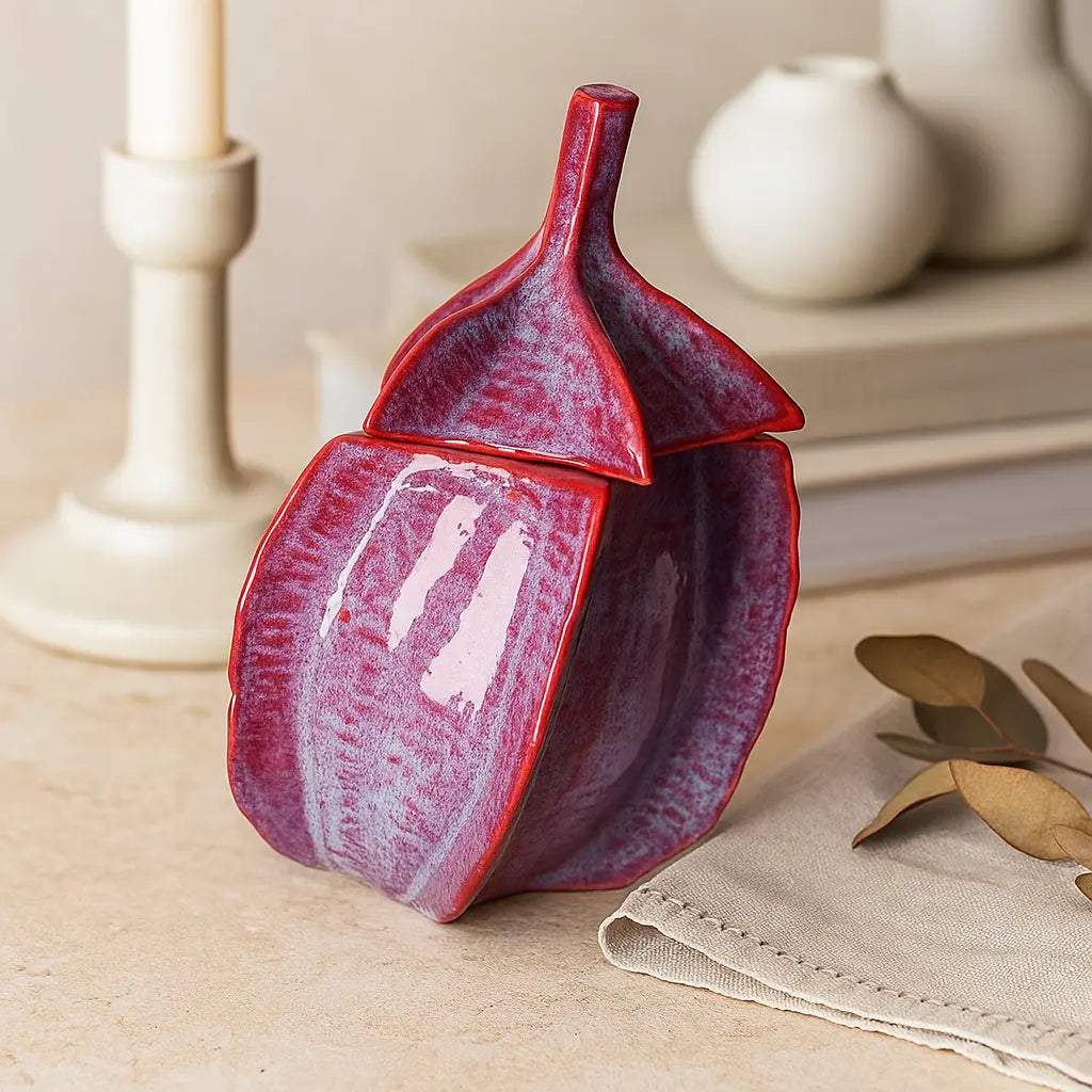 Fine Purple Earthenware Jar – Elegant Craftsmanship and Rich Hue Sylvia Crystals Sp. z o.o.