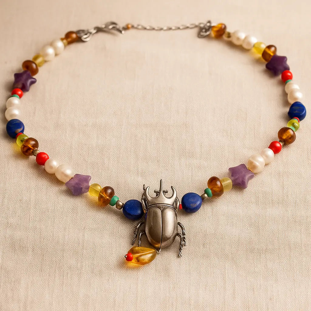 Fire And Light Beetle Necklace 50 CM Sylvia Crystals Sp. z o.o.