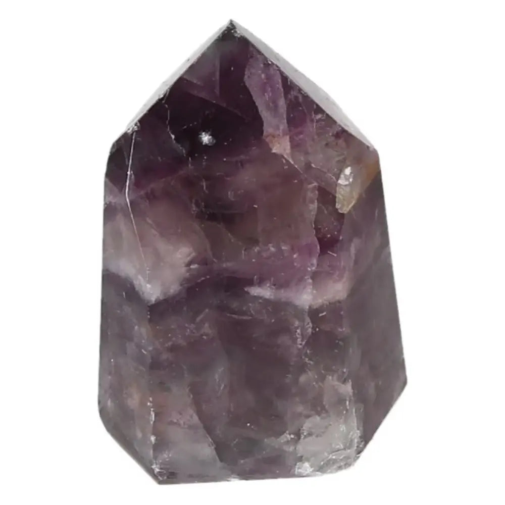 Fluorite Point crystal with vibrant purple bands for mental clarity, focus, and energy flow