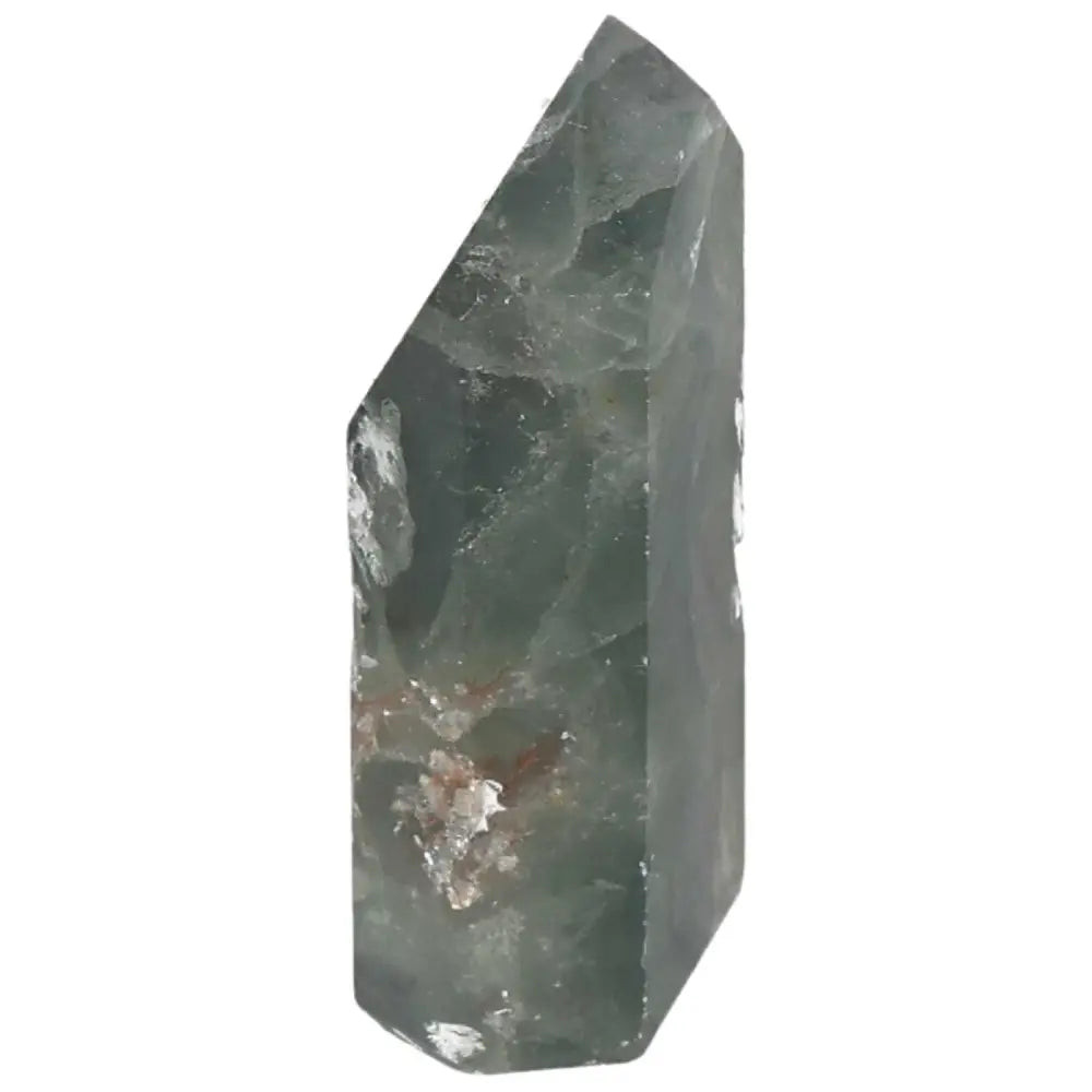 Polished Fluorite Point for focus, clarity, and energy flow with green and purple bands to enhance concentration and intuition.