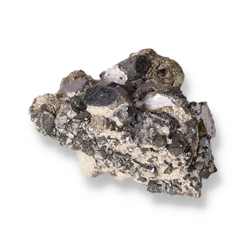 Galena with Chalcopyrite mineral from Sylvia Crystals, promoting transformation and spiritual elevation.