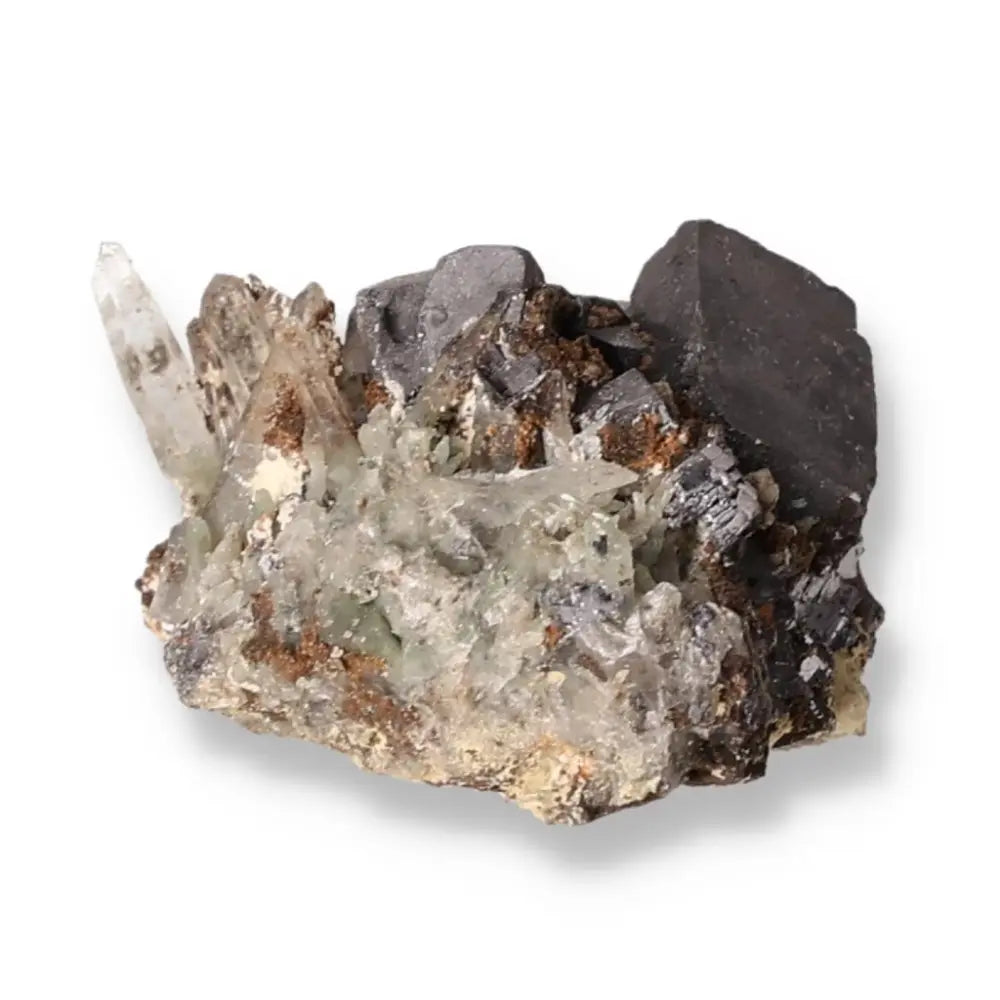 Galena with Quartz Druze featuring metallic luster and sparkling crystals, showcasing a unique combination of beauty and spiritual significance.