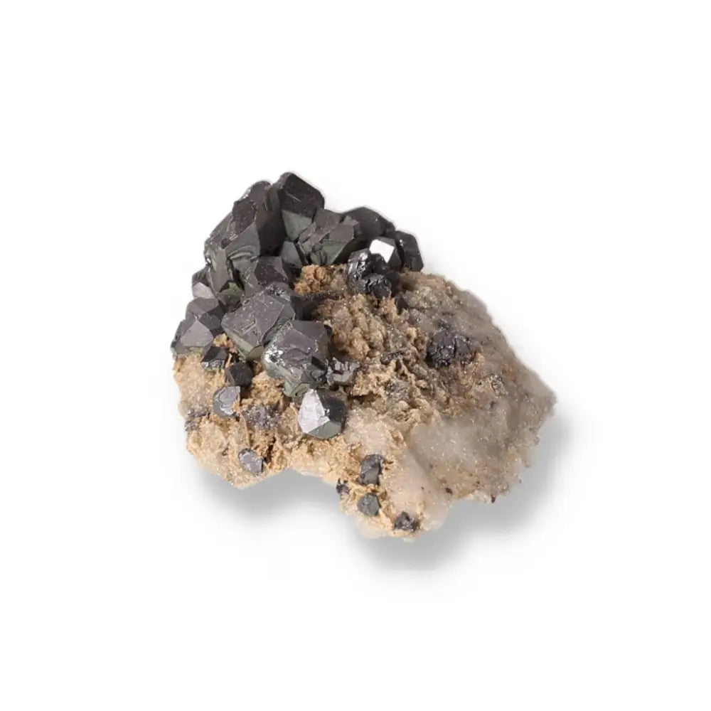 Galena with Quartz Druze mineral showcasing silvery Galena cubes and translucent Quartz crystals, enhancing spiritual ambiance.