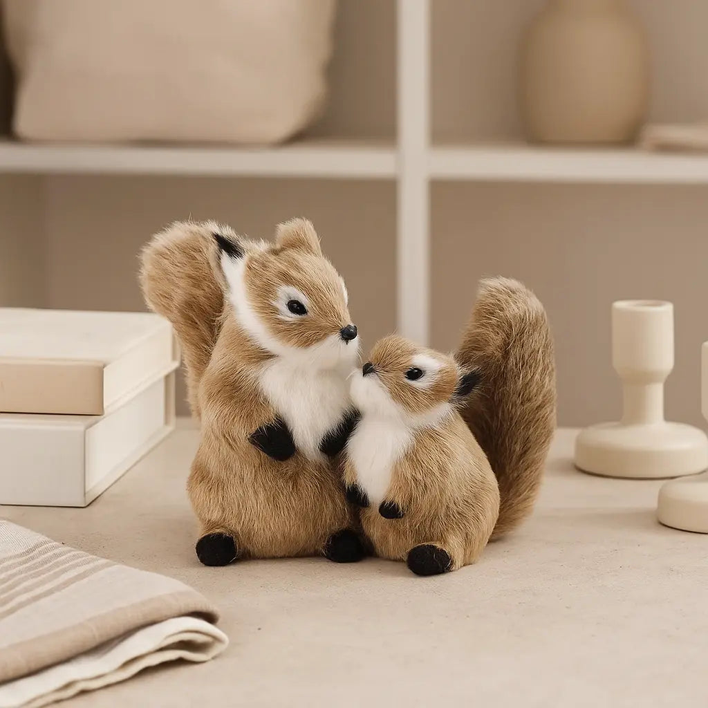 Grey Decorative Squirrel Figurine – Playful Charm for Your Home Sylvia Crystals Sp. z o.o.