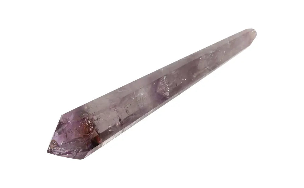 Amethyst point crystal for calm, clarity, and spiritual protection, ideal for meditation and energy healing, with rich purple hues.