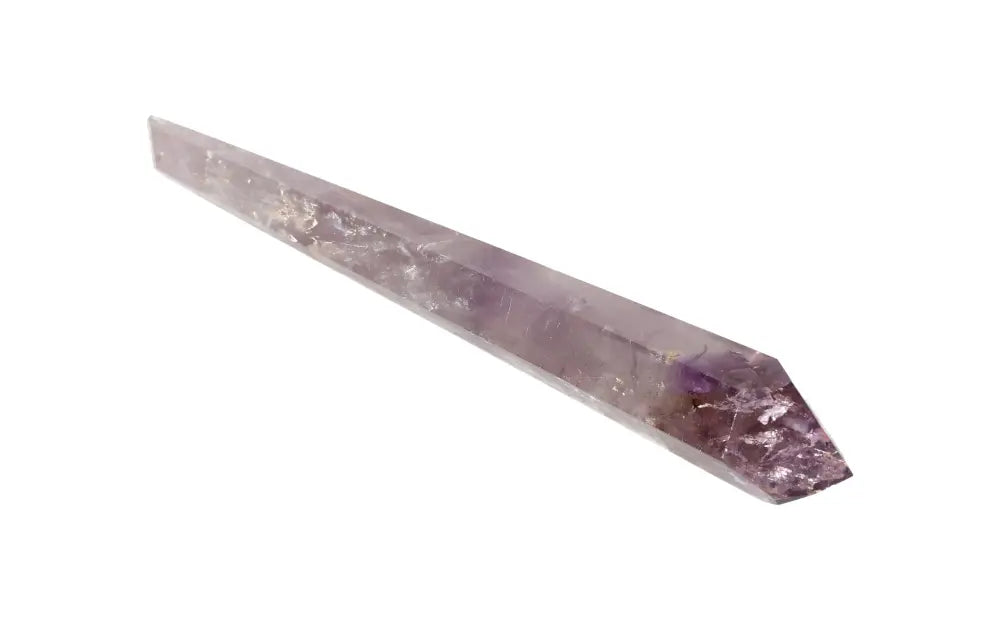 Amethyst point crystal with rich purple hues for peace, clarity, spiritual protection, and meditation use.