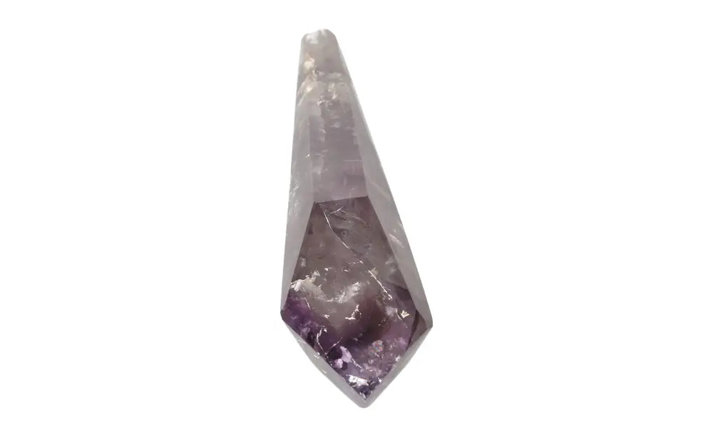 Amethyst point crystal promoting calm, clarity, and spiritual protection with rich purple hues for meditation and energy healing.