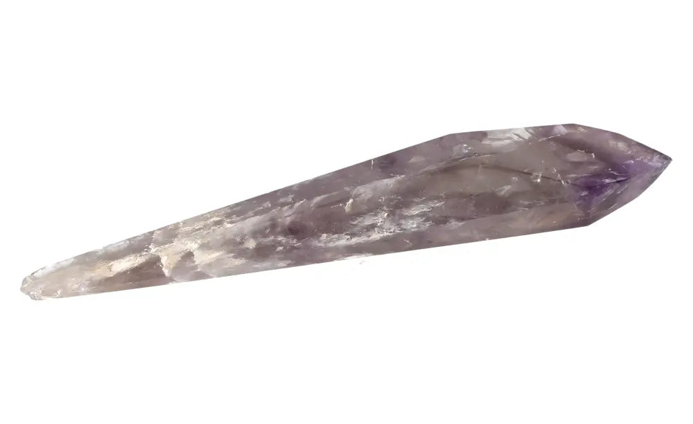 Purple Amethyst crystal point for calm, clarity, and protection, ideal for meditation and spiritual connection with rich hues.