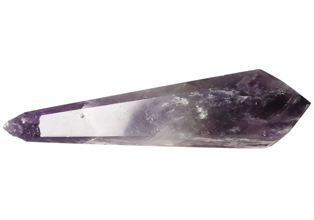 Amethyst crystal point for calm, clarity, and spiritual protection with rich purple hues for meditation and energy healing.