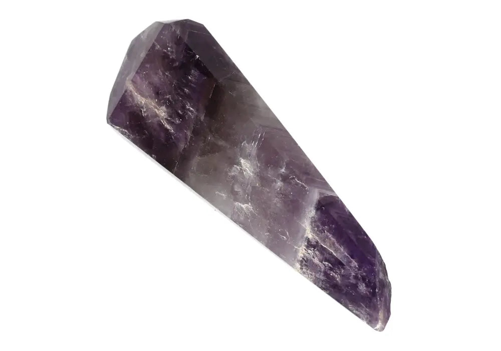 Amethyst crystal point for spiritual protection, calm, and clarity with rich purple hues ideal for meditation and energy healing.
