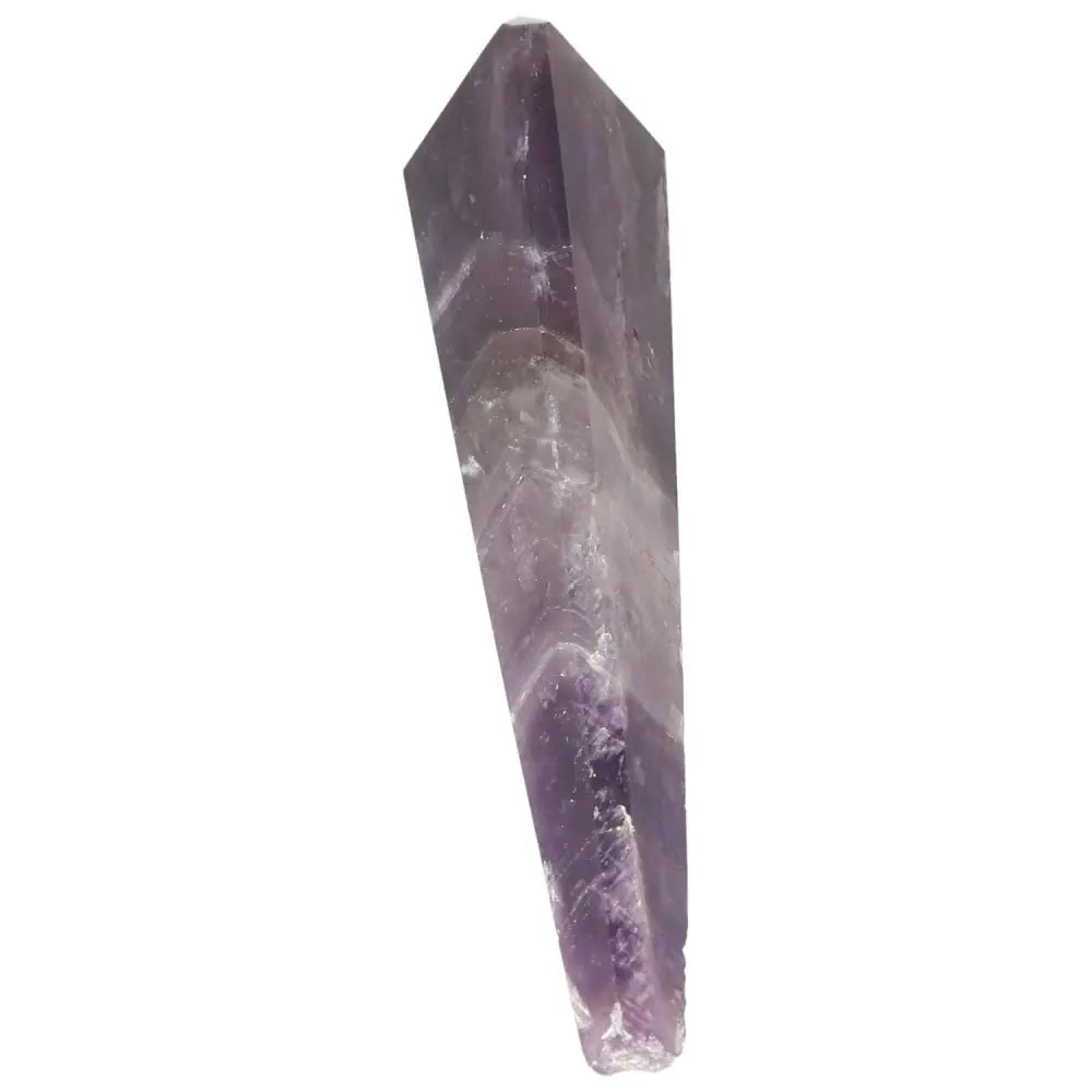 Amethyst point crystal for calm, clarity, spiritual protection, meditation, and energy healing with rich purple hues, pointed tip.