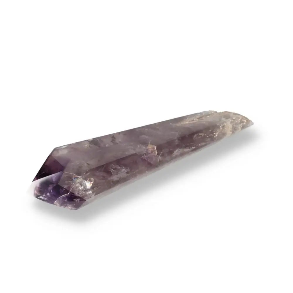 Amethyst point crystal for peace, clarity, and spiritual protection; ideal for meditation and energy healing with rich purple hues.