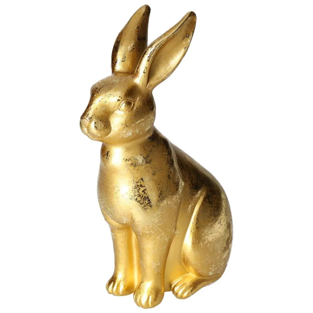 Elegant gold rabbit figure from Sylvia Crystals, medium size home decor accent, embodying luxury and timeless elegance.