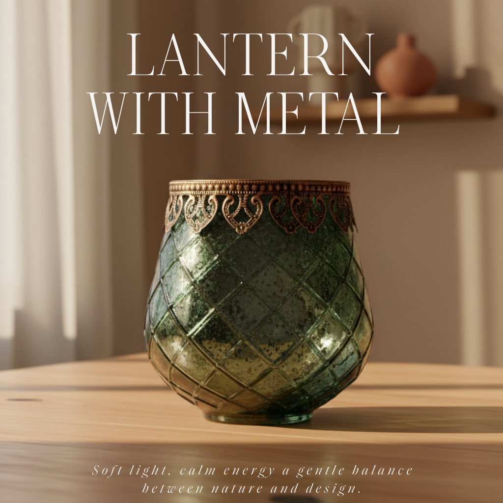 Świecznik z metalową oprawą