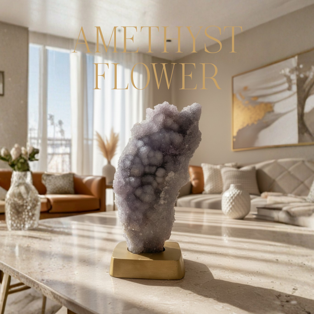 Drvena baza cvijeta ametista