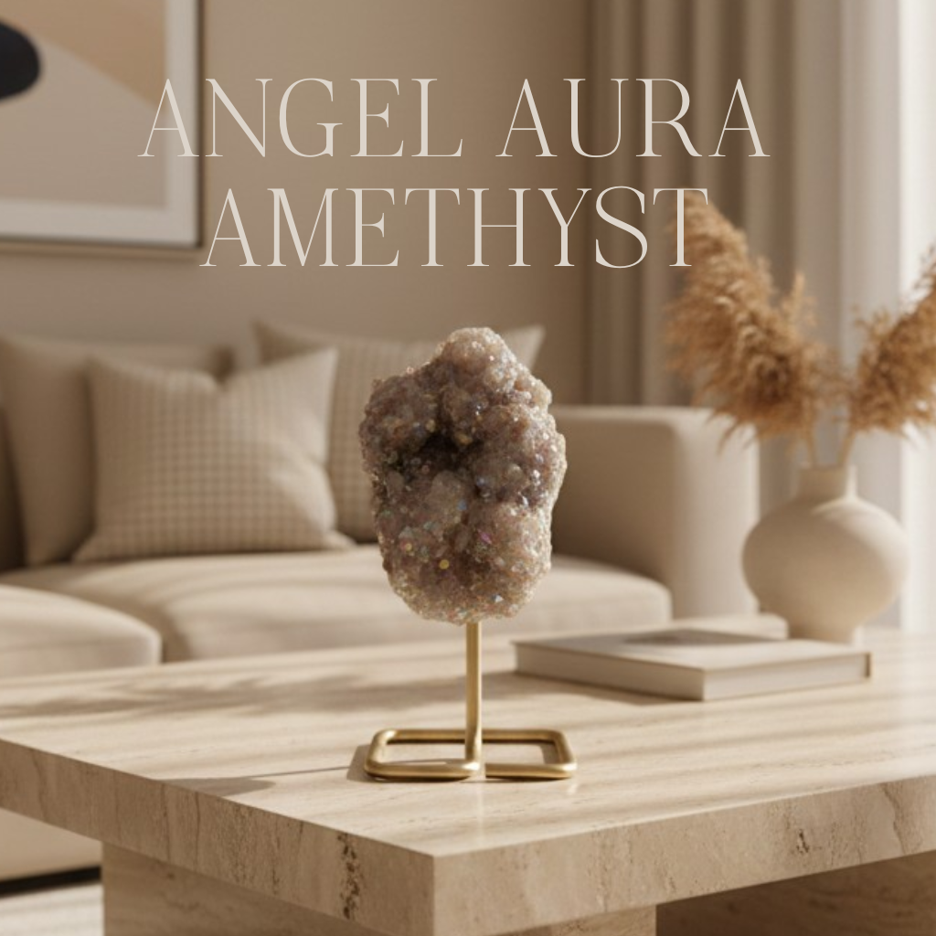Angel Aura Amethyst on Metal Stand 028967
