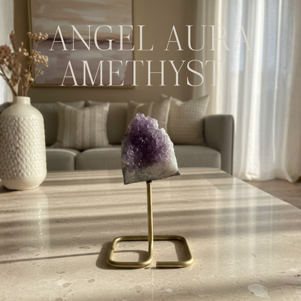 Angel Aura Amethyst on Metal Stand 028790