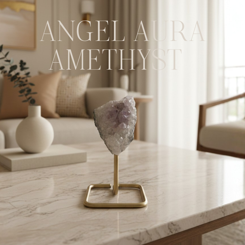 Angel Aura Amethyst on Metal Stand 030007