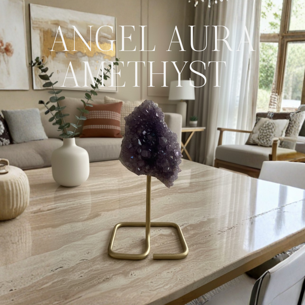 Angel Aura Amethyst on Metal Stand 028806