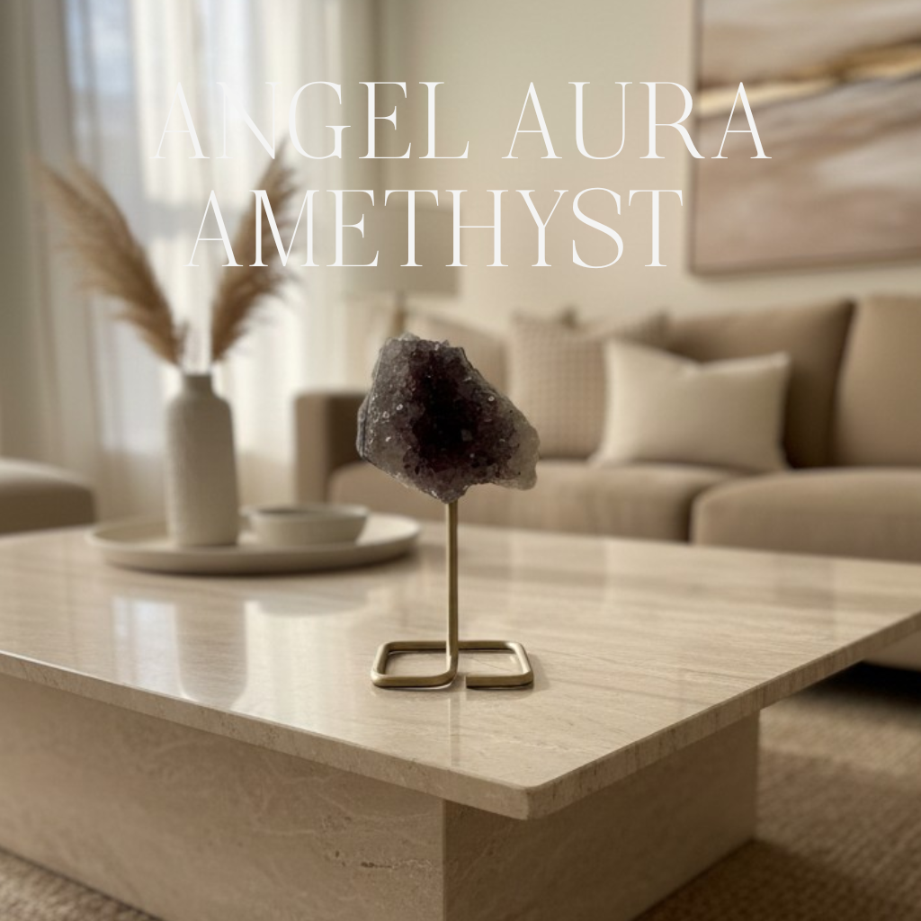 Angel Aura Amethyst on Metal Stand 028721