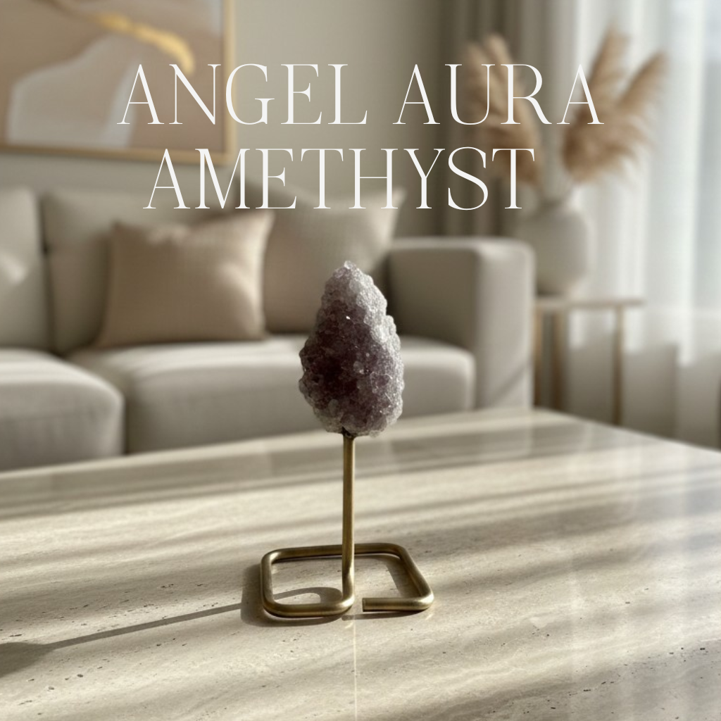Angel Aura Amethyst on Metal Stand 028783