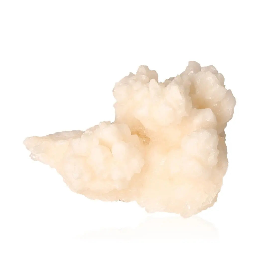 Ighoud Calcite Druze mineral stone from Morocco, featuring warm earthy tones and unique formation, ideal for grounding energy and spiritual growth.