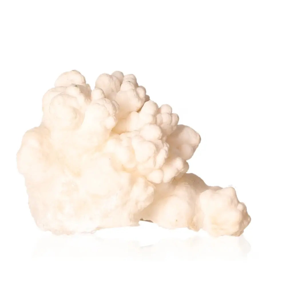 Ighoud Calcite Druze from Morocco, showcasing unique shapes and earthy tones, known for grounding and spiritual growth properties.