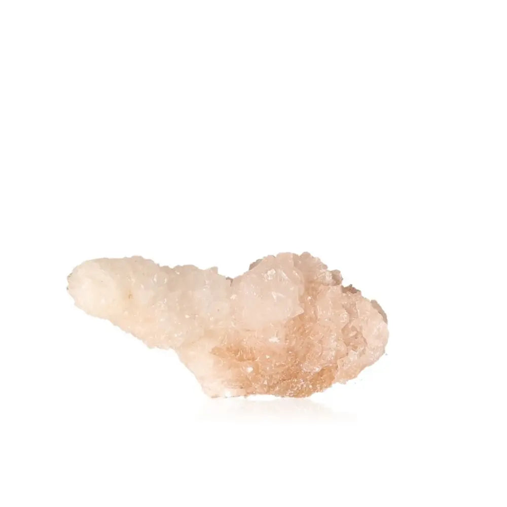 Ighoud Calcite Druze crystal with warm earthy tones and unique natural shapes from Morocco, symbolizing stability and transformation.