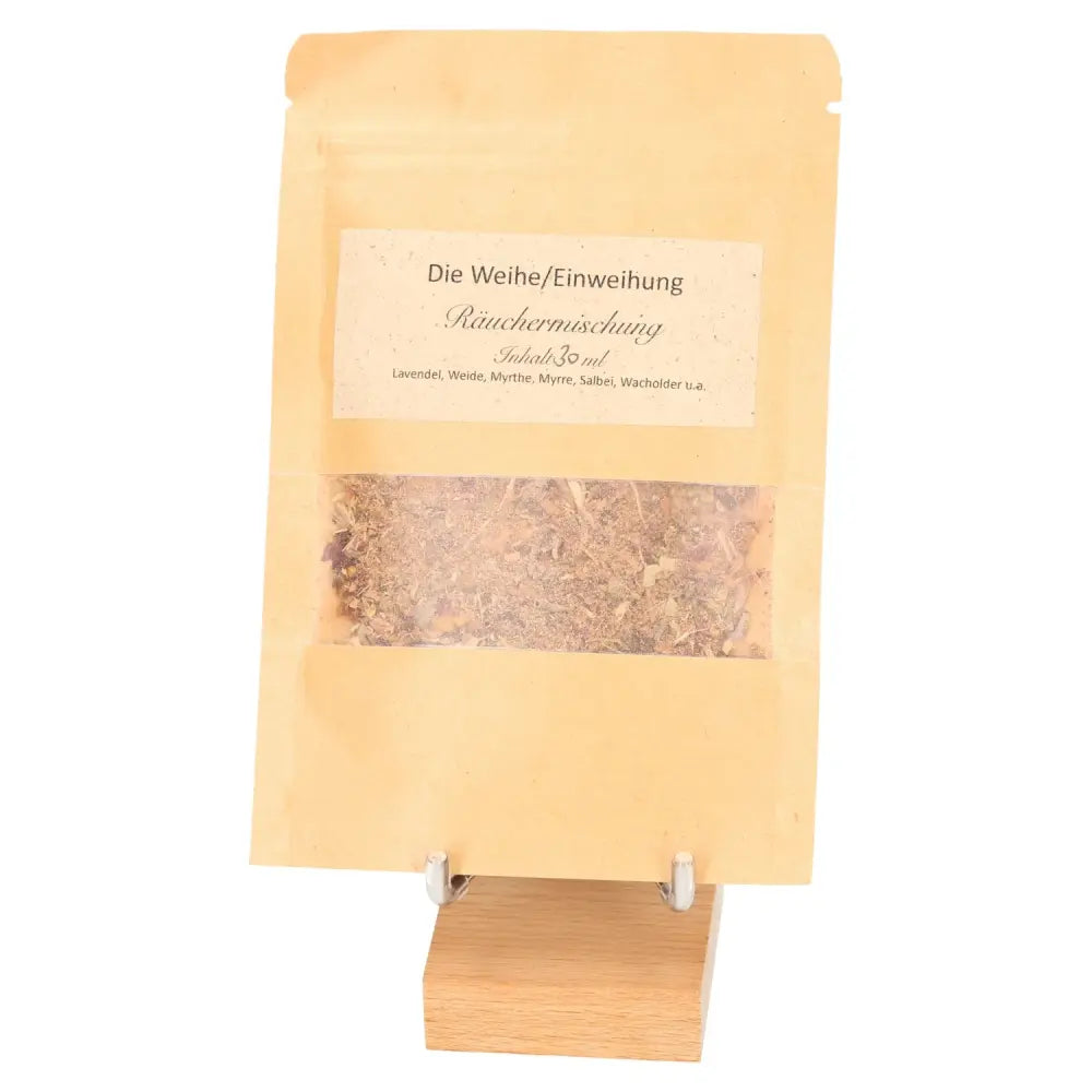 Incense Blend "Dedication and Inauguration" for sacred spaces and new beginnings, featuring lavender and myrrh.