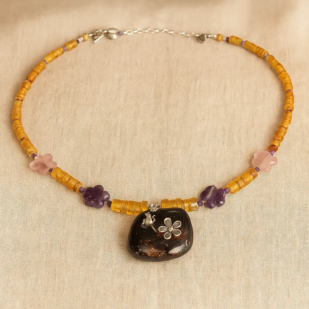 Jasmine Flower Necklace 50 CM Sylvia Crystals Sp. z o.o.