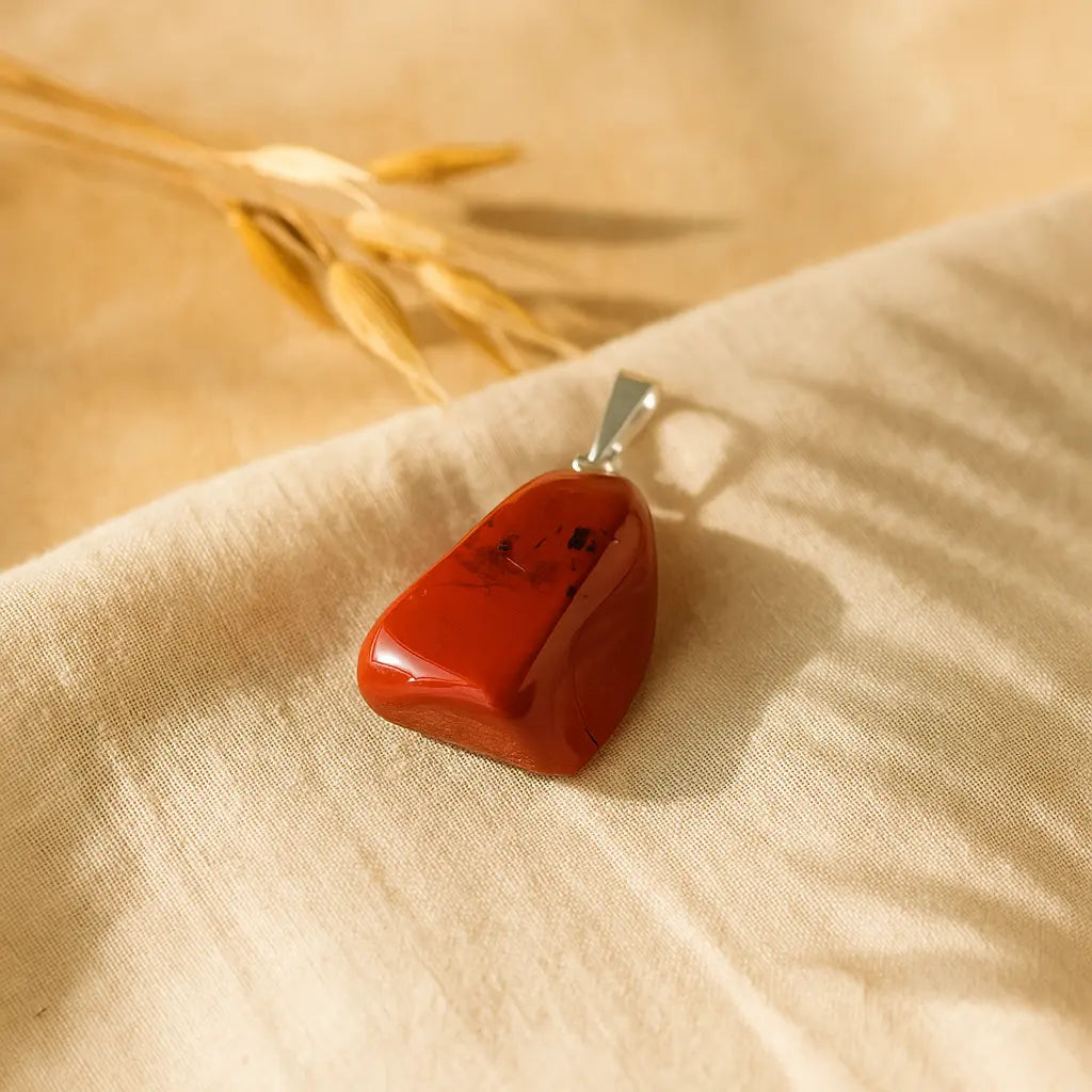 Jasper Red Tumbled Pendant Sylvia Crystals Sp. z o.o.