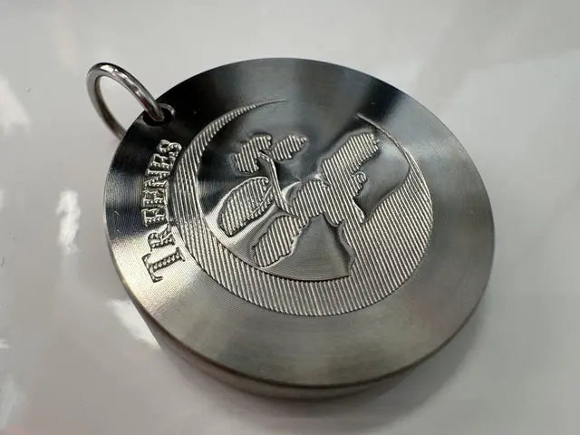 Silver 3 cm Jewelry Treenes absorber with spiral design for electric smog protection, luxury accessory enhancing wellness and style.